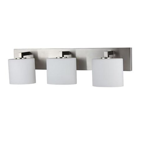 LIGHT EFFICIENT DESIGN Efficient Lighting EL-252-03-E Modern 3-Light 15W Integrated LED Interior Bathroom Vanity Fixture; Brushed Nickel EL-252-03-E